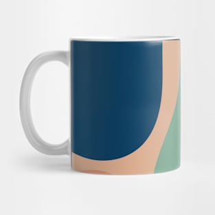 Minimal Modern  Abstract Shapes   Blue and Pink Pattern Mug